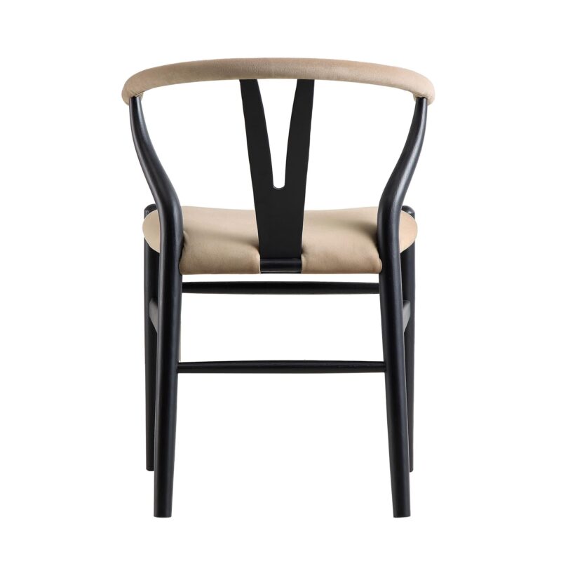 Hansel Padded Dining Chair, Taupe Velvet and Black Frame - Image 9