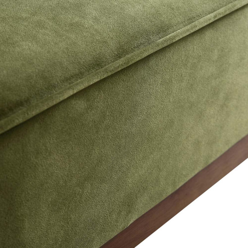 Pienza Cane Sofa Bed, Moss Green Velvet with Walnut Frame - Image 14
