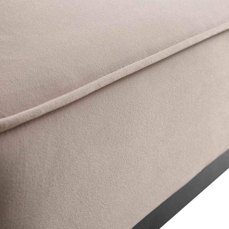 Pienza Cane Sofa Bed, Taupe Velvet with Black Solid Wood Frame - Image 14
