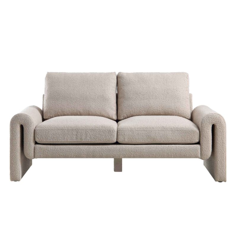 Hampstead Taupe Boucle Curved 2-Seater Sofa - Image 3