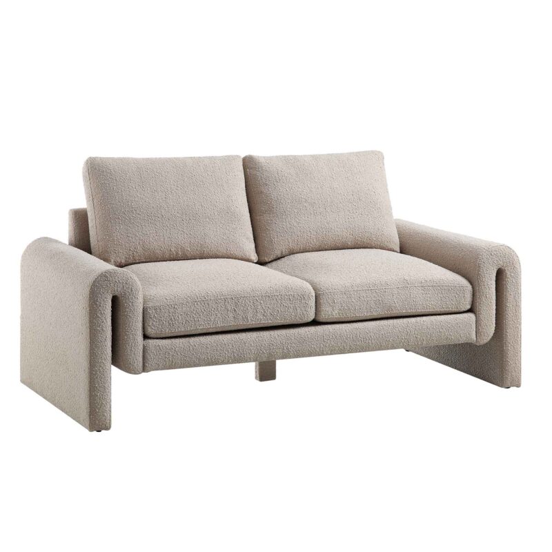 Hampstead Taupe Boucle Curved 2-Seater Sofa - Image 4