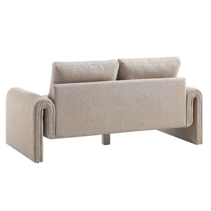 Hampstead Taupe Boucle Curved 2-Seater Sofa - Image 8