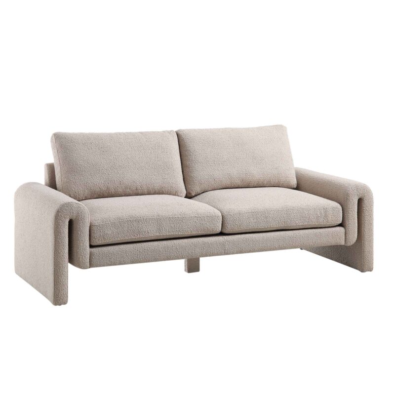 Hampstead Taupe Boucle Curved 3-Seater Sofa - Image 4