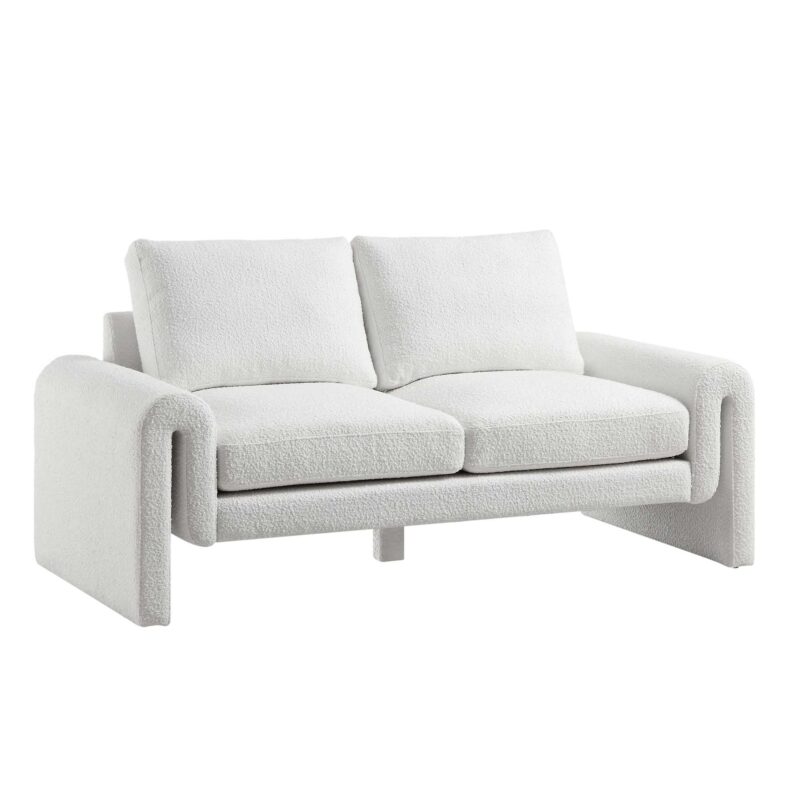 Hampstead White Boucle Curved 2-Seater Sofa - Image 5