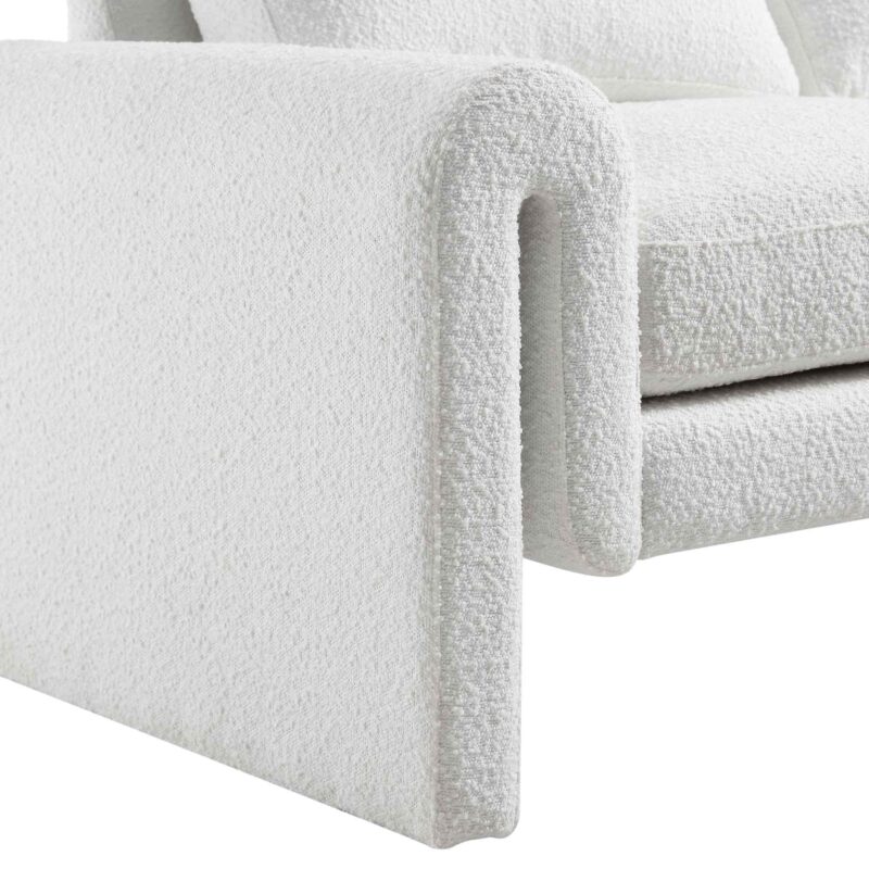 Hampstead White Boucle Curved 2-Seater Sofa - Image 12
