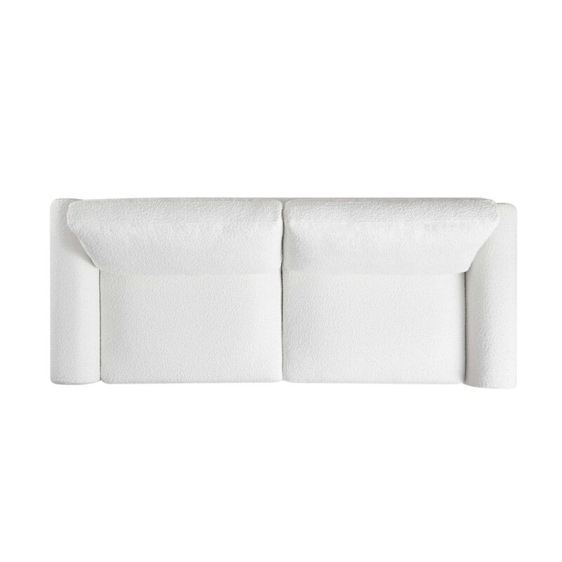 Hampstead White Boucle Curved 3-Seater Sofa - Image 7