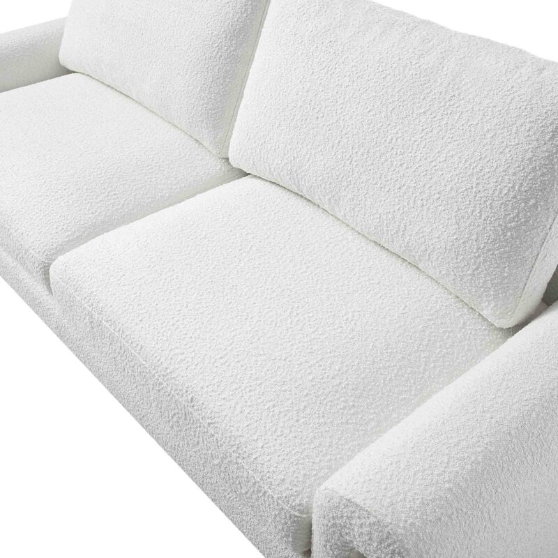 Hampstead White Boucle Curved 3-Seater Sofa - Image 11