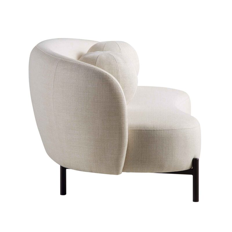 Amboise 3-Seater Curved Sofa with Ball Cushions, Beige Linen Blend - Image 11