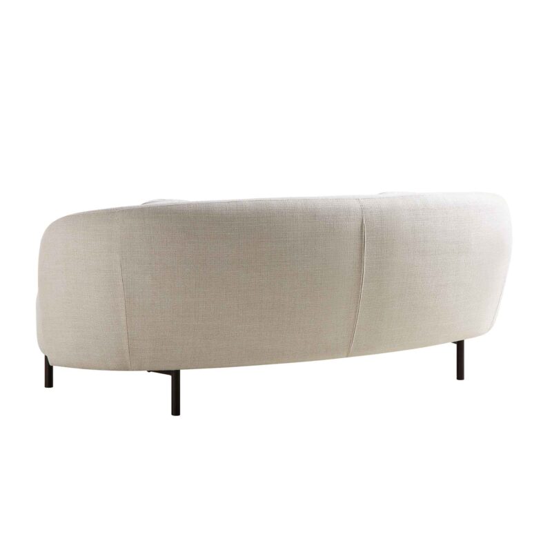 Amboise 3-Seater Curved Sofa with Ball Cushions, Beige Linen Blend - Image 13