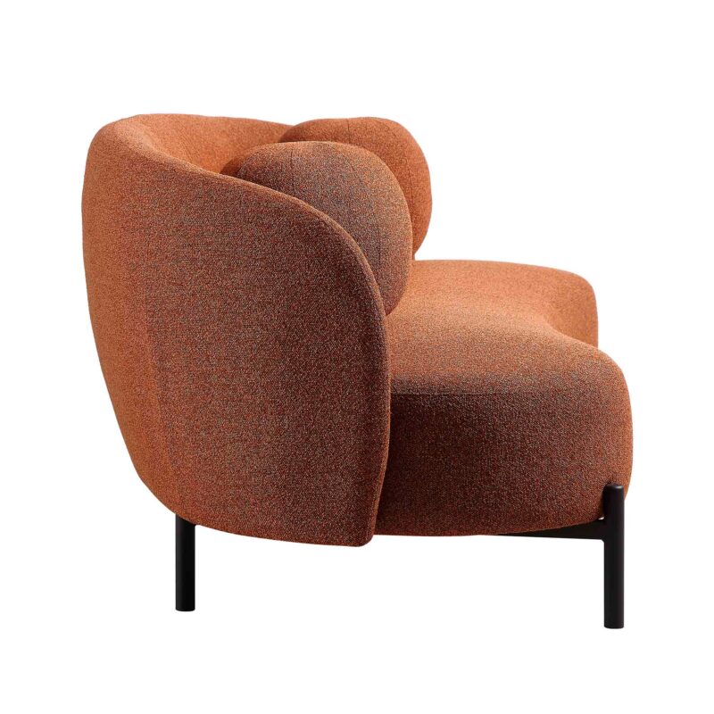 Amboise 3-Seater Curved Sofa with Ball Cushions, Brick Boucle - Image 11
