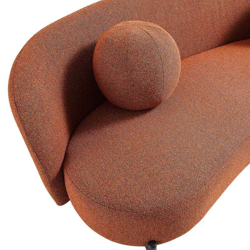 Amboise 3-Seater Curved Sofa with Ball Cushions, Brick Boucle - Image 13