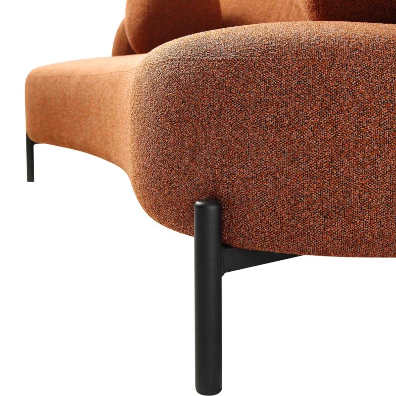 Amboise 3-Seater Curved Sofa with Ball Cushions, Brick Boucle - Image 15