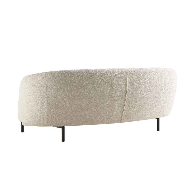 Amboise 3-Seater Curved Sofa with Ball Cushions, Ecru Boucle - Image 14