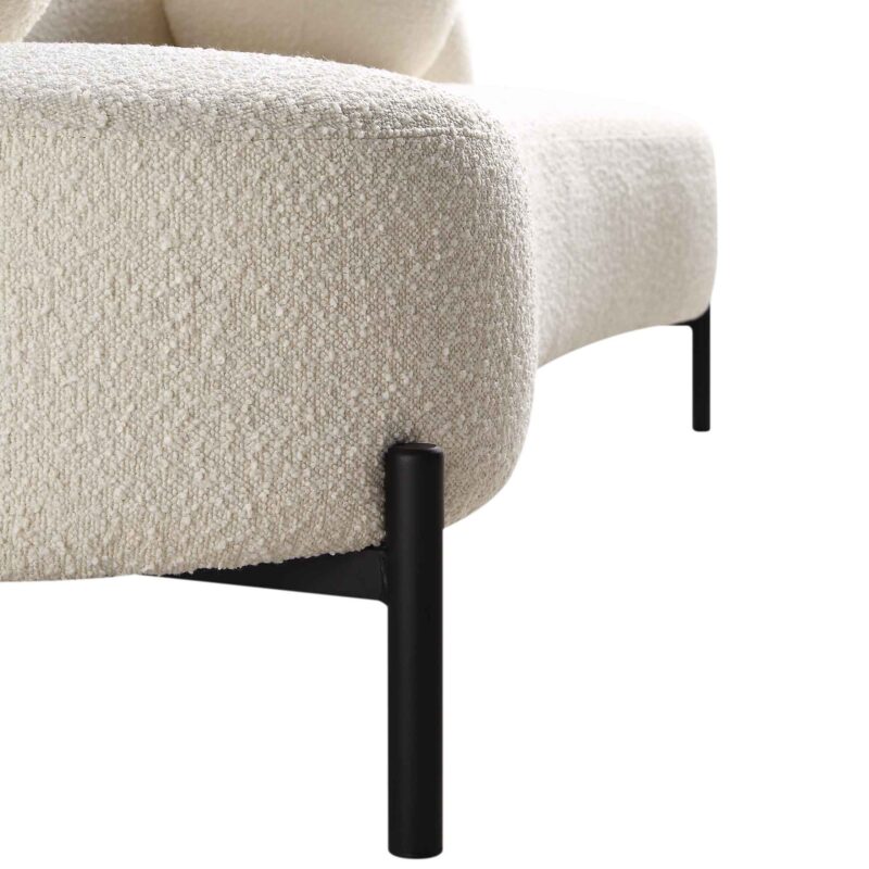 Amboise 3-Seater Curved Sofa with Ball Cushions, Ecru Boucle - Image 17