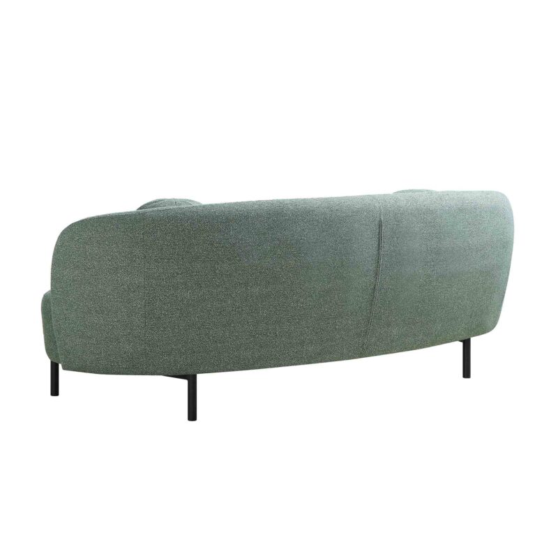 Amboise 3-Seater Curved Sofa with Ball Cushions, Spruce Green Textured Fabric - Image 11