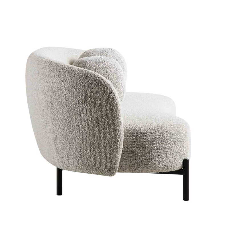 Amboise 3-Seater Curved Sofa with Ball Cushions, Mist Grey Boucle - Image 10