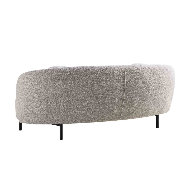 Amboise 3-Seater Curved Sofa with Ball Cushions, Mist Grey Boucle - Image 11