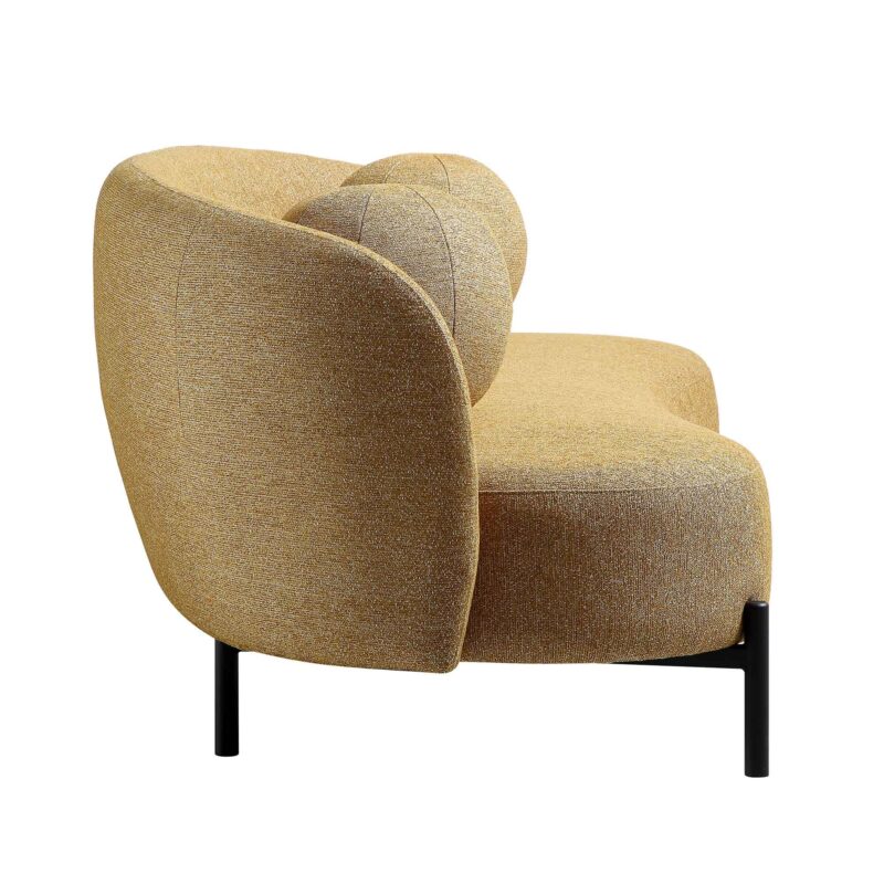 Amboise 3-Seater Curved Sofa with Ball Cushions, Marigold Textured Fabric - Image 10