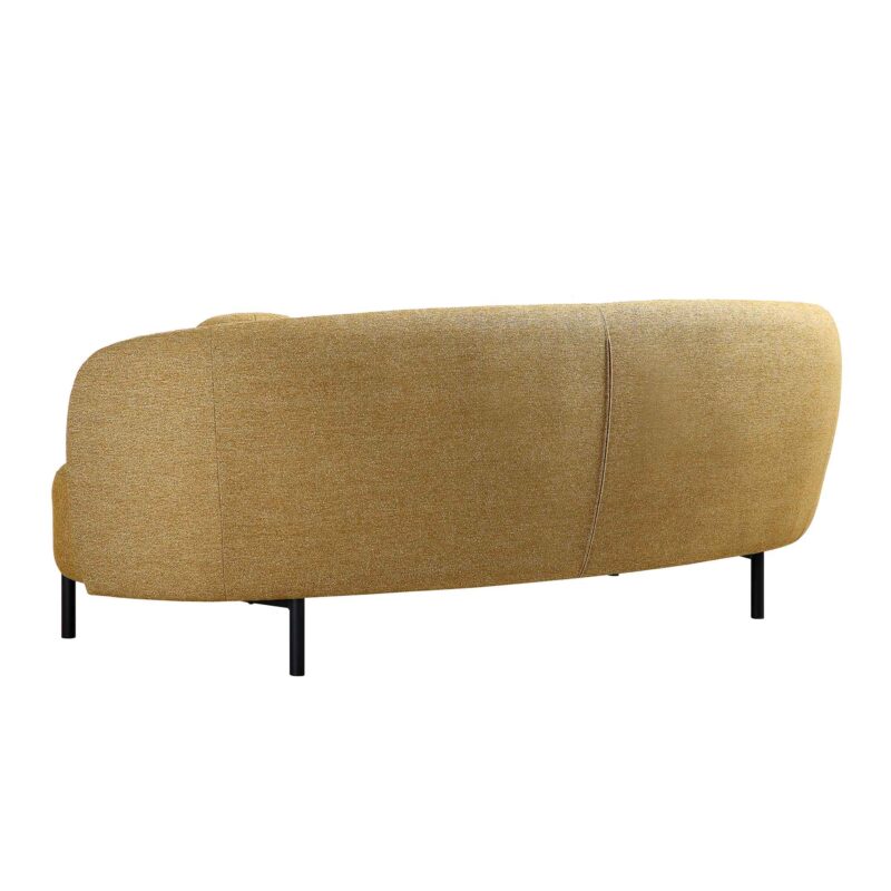 Amboise 3-Seater Curved Sofa with Ball Cushions, Marigold Textured Fabric - Image 11