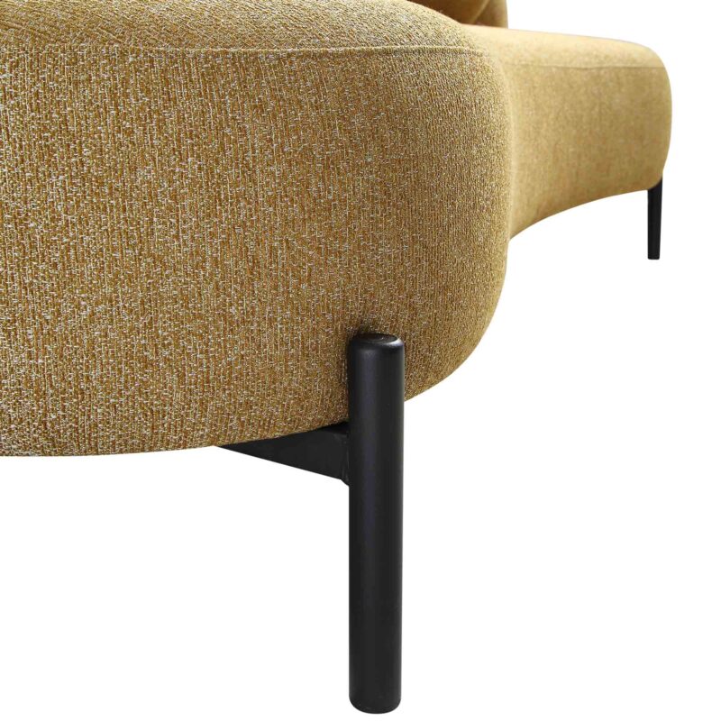 Amboise 3-Seater Curved Sofa with Ball Cushions, Marigold Textured Fabric - Image 14