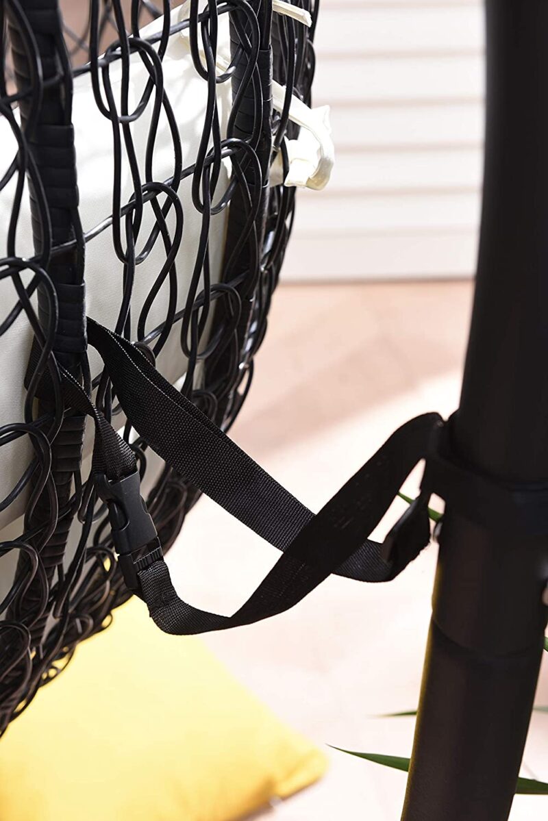 Azura Black Patio Hanging Egg Chair - Image 6