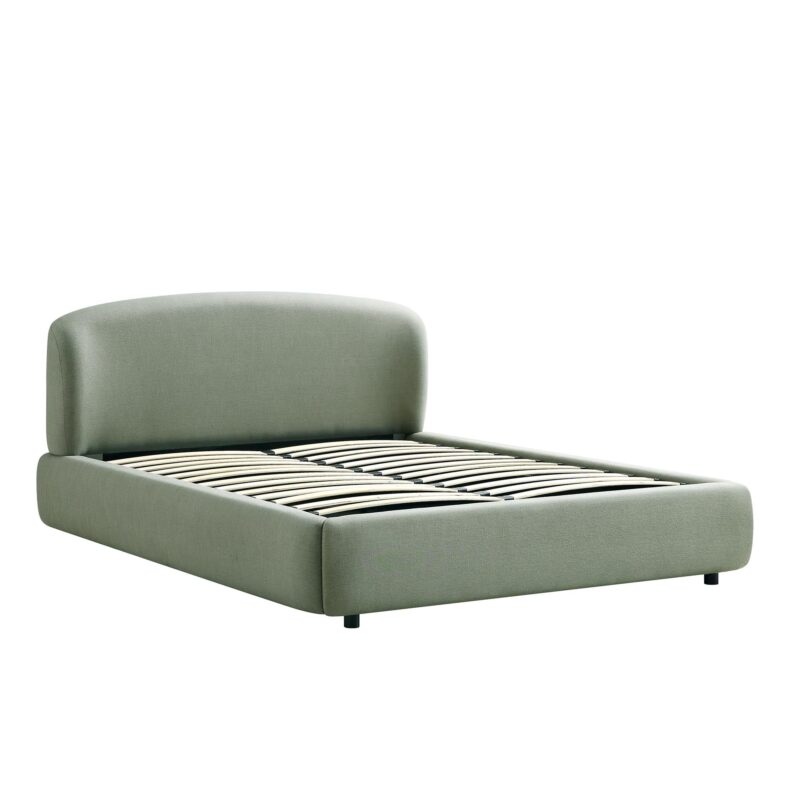 Constance Winged Headboard Ottoman Storage Bed, Olive Linen - Image 5