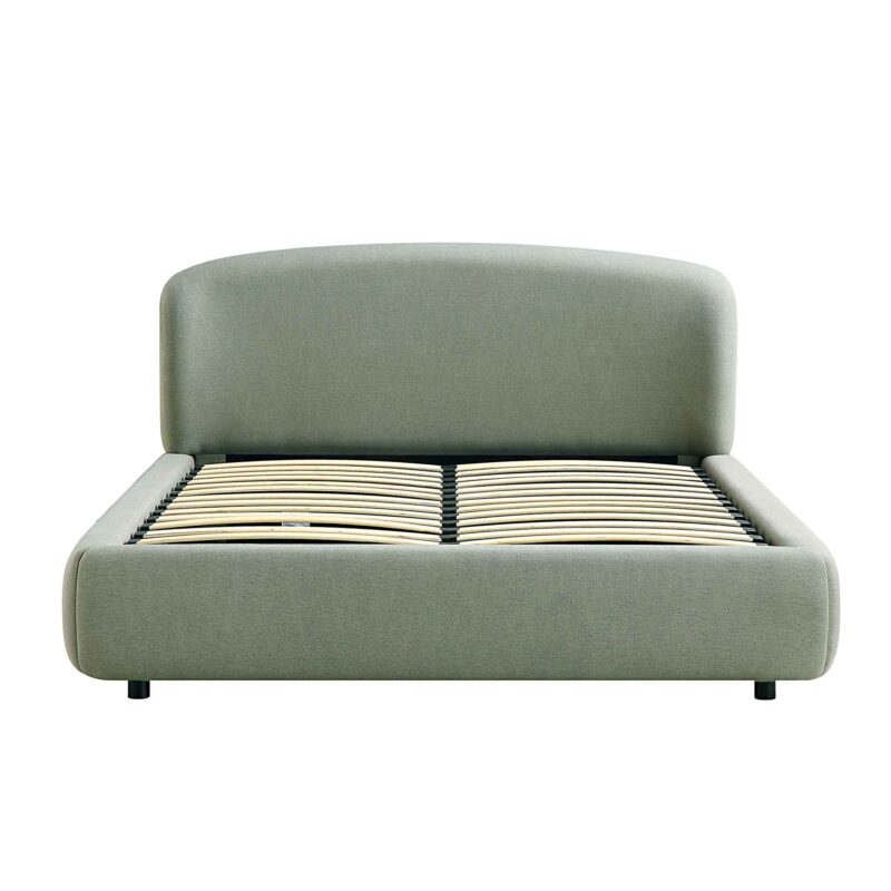 Constance Winged Headboard Ottoman Storage Bed, Olive Linen - Image 6