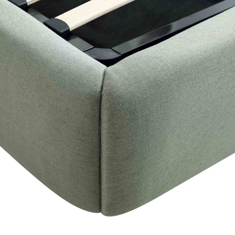Constance Winged Headboard Ottoman Storage Bed, Olive Linen - Image 14