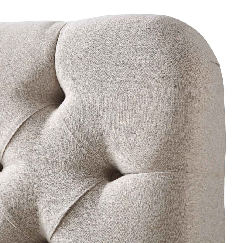 Leamington Deep-Buttoned Upholstered Bed, Oatmeal Fabric - Image 11