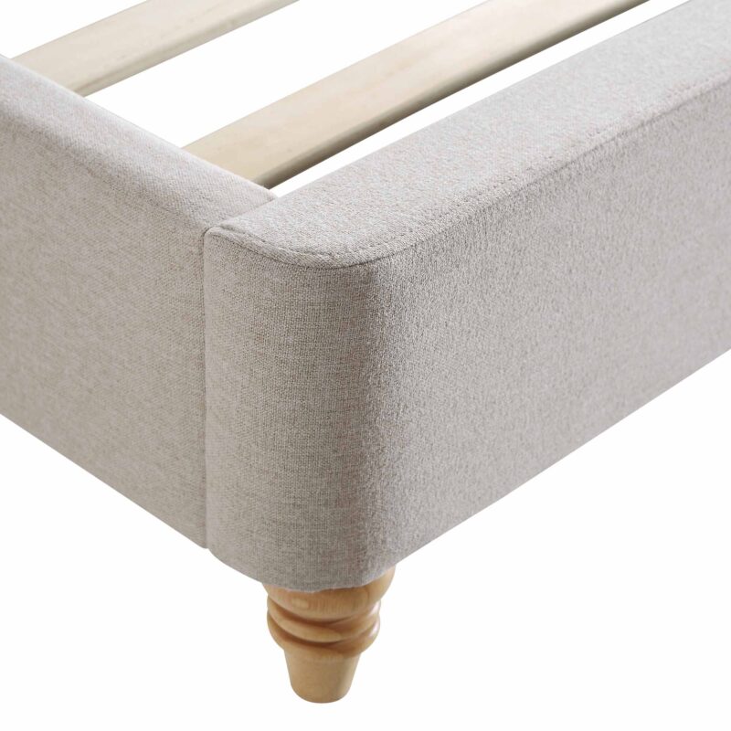 Leamington Deep-Buttoned Upholstered Bed, Oatmeal Fabric - Image 12