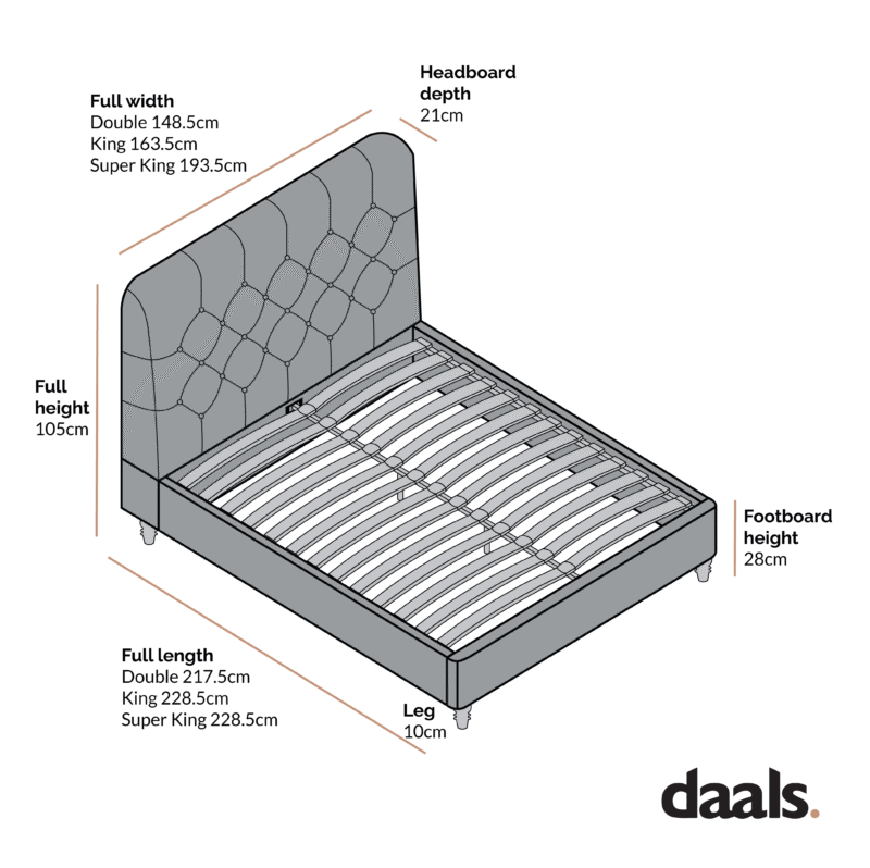 Leamington Deep-Buttoned Upholstered Bed, Oatmeal Fabric - Image 6