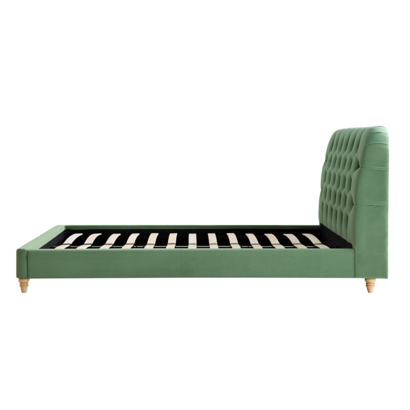 Leamington Deep-Buttoned Upholstered Bed, Meadow Green Velvet - Image 8