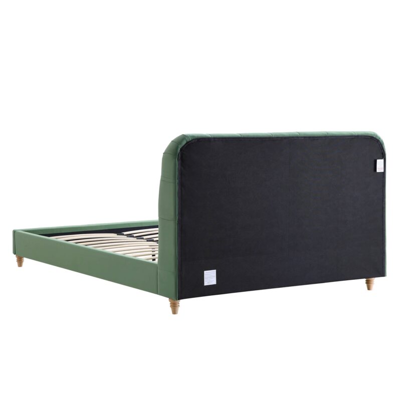 Leamington Deep-Buttoned Upholstered Bed, Meadow Green Velvet - Image 9
