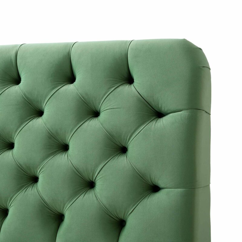 Leamington Deep-Buttoned Upholstered Bed, Meadow Green Velvet - Image 11