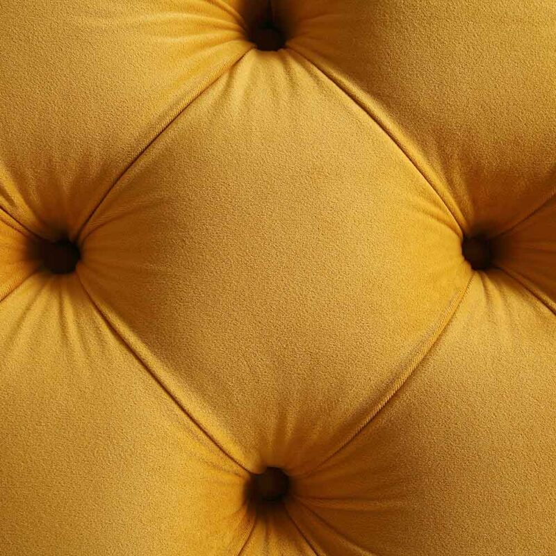 Leamington Deep-Buttoned Upholstered Bed, Turmeric Yellow Velvet - Image 12