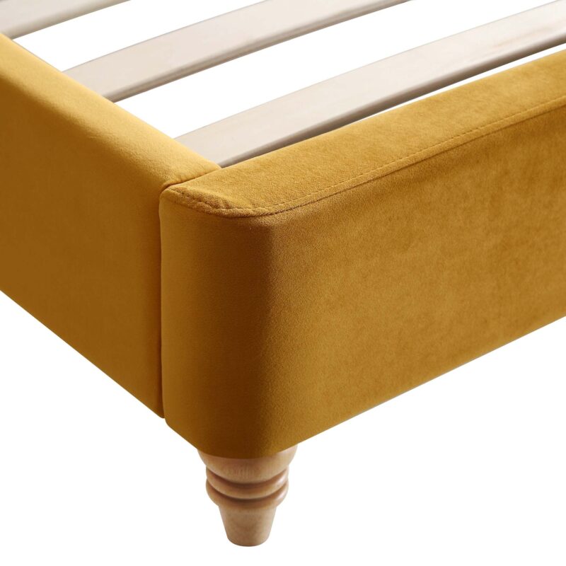 Leamington Deep-Buttoned Upholstered Bed, Turmeric Yellow Velvet - Image 13