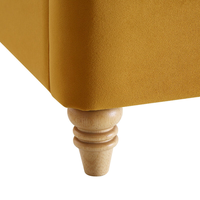 Leamington Deep-Buttoned Upholstered Bed, Turmeric Yellow Velvet - Image 14