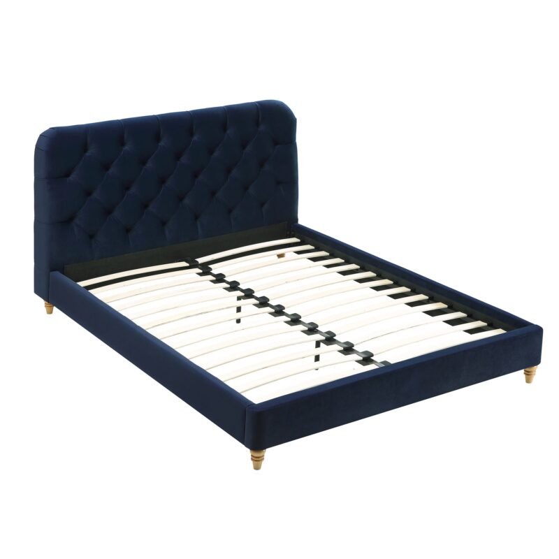 Leamington Deep-Buttoned Upholstered Bed, Midnight Blue Velvet - Image 7