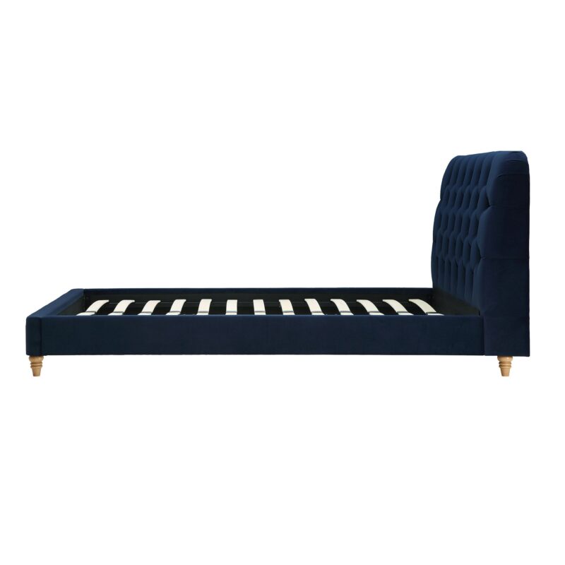 Leamington Deep-Buttoned Upholstered Bed, Midnight Blue Velvet - Image 8