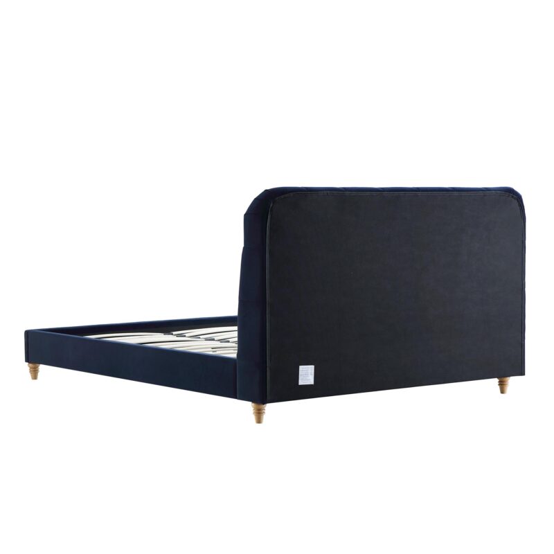 Leamington Deep-Buttoned Upholstered Bed, Midnight Blue Velvet - Image 9