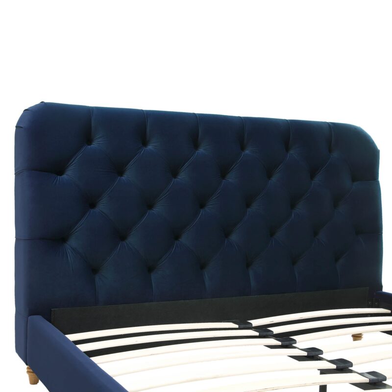 Leamington Deep-Buttoned Upholstered Bed, Midnight Blue Velvet - Image 10