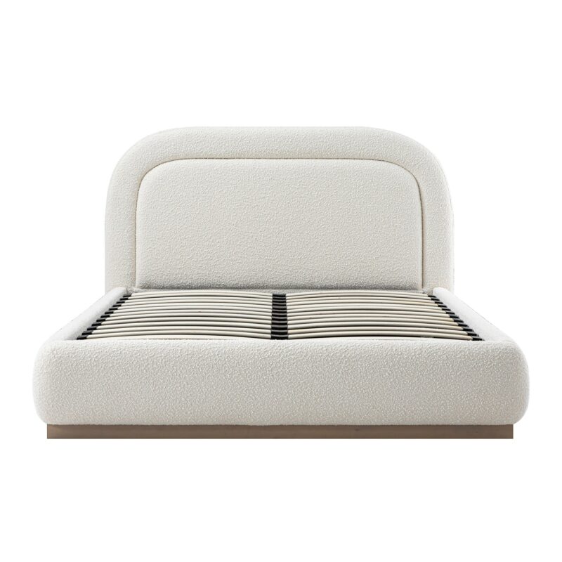 Luella Upholstered Wooden Plinth Base Storage Bed, Ecru Boucle - Image 8