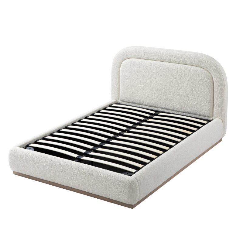 Luella Upholstered Wooden Plinth Base Storage Bed, Ecru Boucle - Image 11