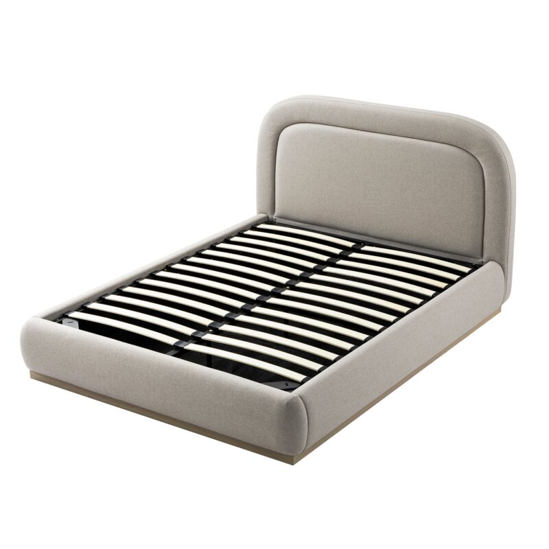Luella Upholstered Wooden Plinth Base Storage Bed, Sand Fabric - Image 9
