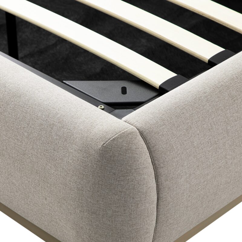 Luella Upholstered Wooden Plinth Base Storage Bed, Sand Fabric - Image 16