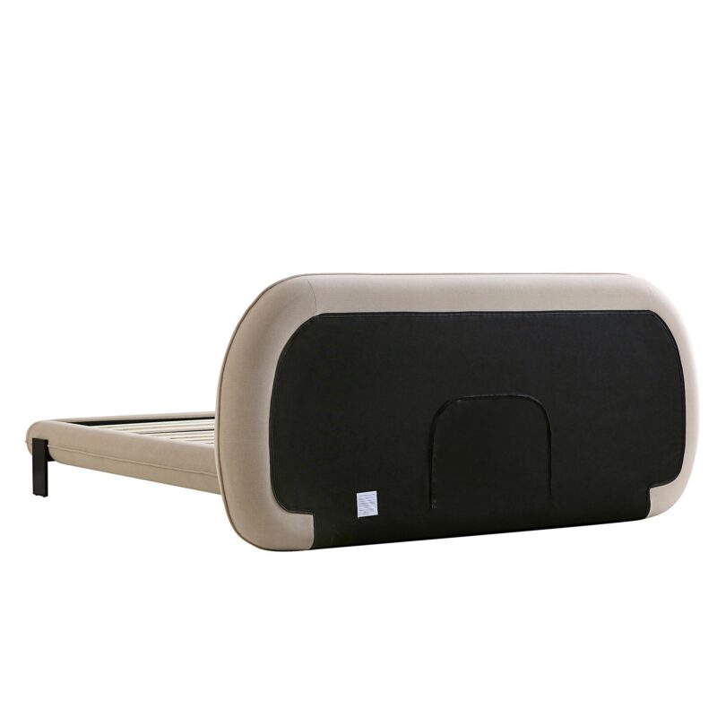 Elystan Oval Headboard Upholstered Bed, Warm Beige Fabric - Image 11