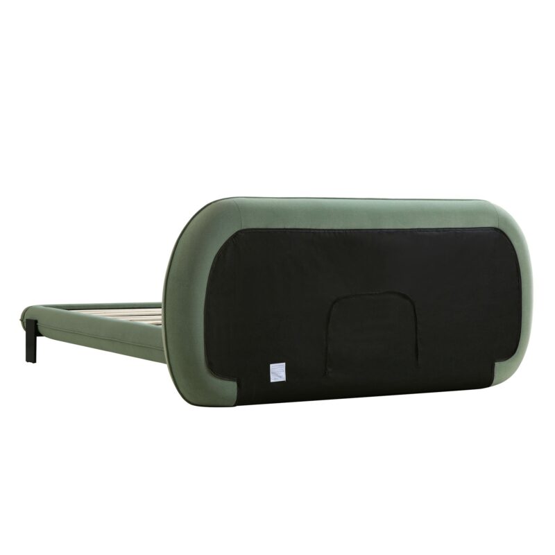 Elystan Oval Headboard Upholstered Bed, Olive Green Fabric - Image 10