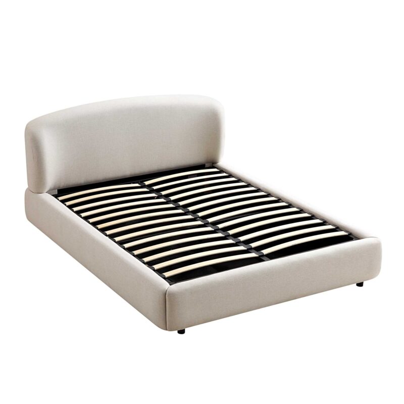 Constance Winged Headboard Ottoman Storage Bed, Beige Linen - Image 8