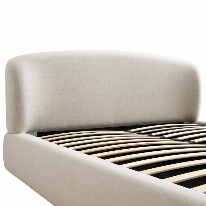 Constance Winged Headboard Ottoman Storage Bed, Beige Linen - Image 12