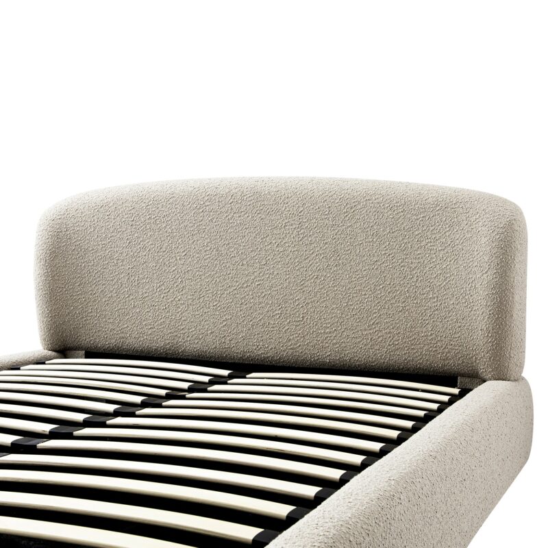 Constance Winged Headboard Ottoman Storage Bed, Light Taupe Boucle - Image 13